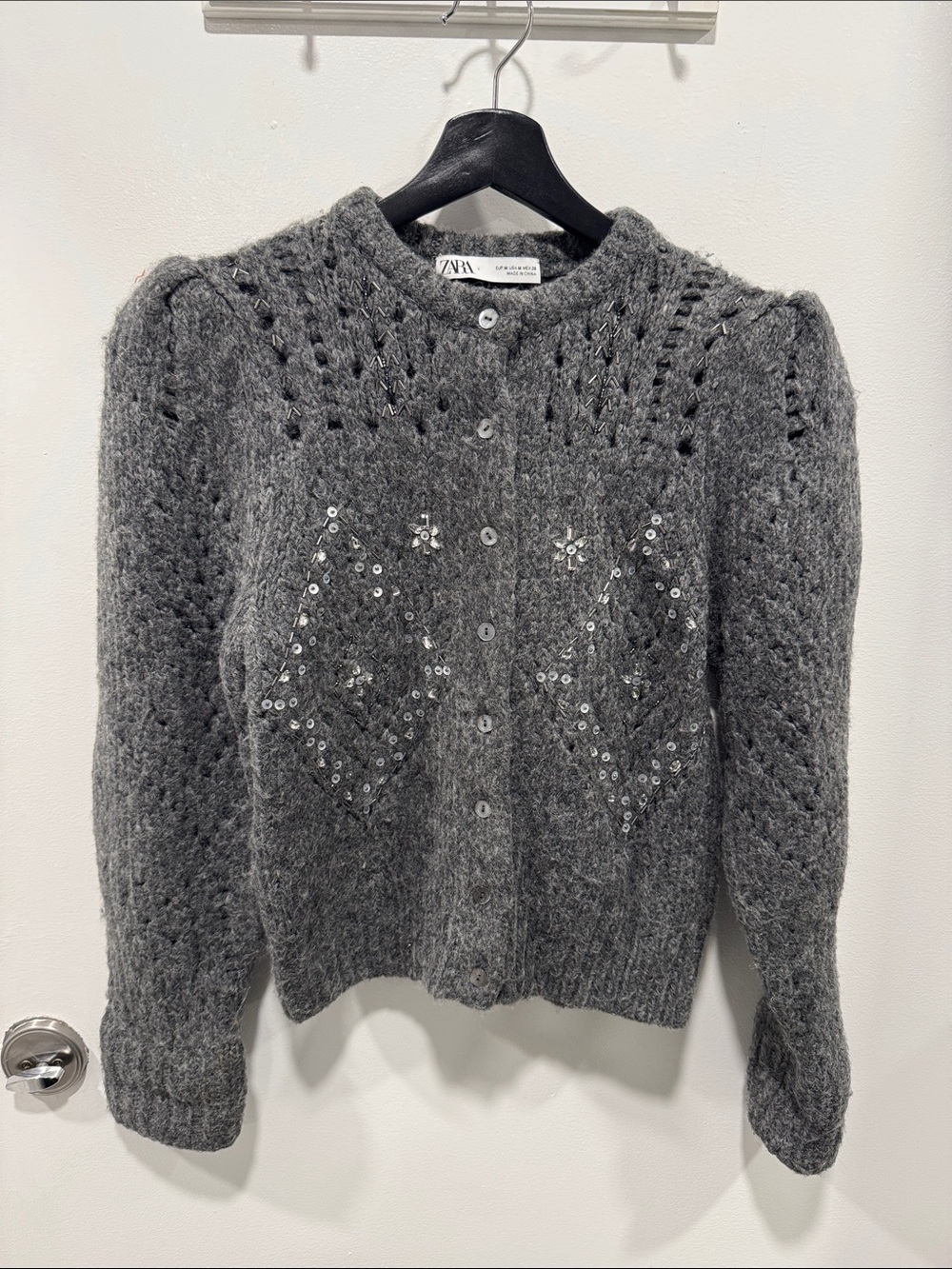 Zara Sequin Gray Sweater
